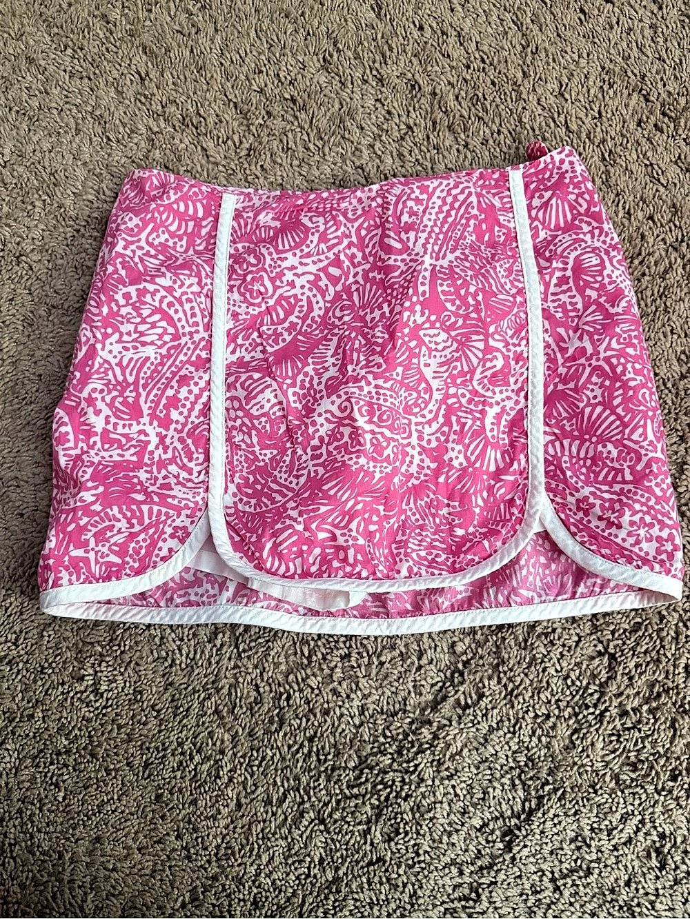 Printed Mini Skort Size 0 Pink & White